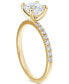 ფოტო #3 პროდუქტის Diamond Solitaire Round-Cut Pavé Engagement Ring (7/8 ct. t.w.) in 14k Gold
