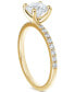 Diamond Solitaire Round-Cut Pavé Engagement Ring (7/8 ct. t.w.) in 14k Gold