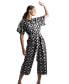 Фото #3 товара Women's Cropped Geo Button-Front Jumpsuit