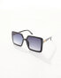 Фото #2 товара South Beach 70's oversized square sunglasses in black