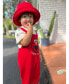 ფოტო #4 პროდუქტის Baby Boys Elmo French Terry Short Overalls T-Shirt and Hat 3 Piece Outfit Set Newborn to