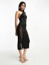 Фото #1 товара ASOS DESIGN mesh halter bodycon midi dress in black