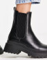 Фото #6 товара New Look flat high ankle chunky chelsea boot in black