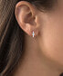 ფოტო #2 პროდუქტის Lab-Grown Opal (1/5 ct. t.w.) & Lab-Grown White Sapphire (1/10 ct. t.w.) Heart Small Hoop Earrings, 0.5"