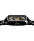 ფოტო #3 პროდუქტის Unisex Swiss Automatic True Square Skeleton Black High-Tech Ceramic Bracelet Watch 38mm