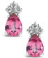 ფოტო #5 პროდუქტის Pink Topaz (1-3/4 ct. t.w.) and Diamond (1/8 ct. t.w.) Stud Earrings in 14K Yellow Gold or 14K White Gold