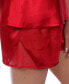 Women's Satin Lace Cami and Shorts Pajama Set, 3-Piece