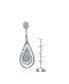 Sterling Silver Cubic Zirconia White Gold Plated Outlined Teardrop Earrings