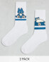 ASOS DESIGN 2 pack Pokémon Snorlax sock in white