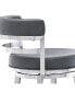 Фото #17 товара Madrid 30" Bar Height Swivel Gray Artificial leather and Brushed Stainless Steel Bar Stool
