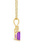 ფოტო #3 პროდუქტის Amethyst (1 ct. t.w.) and Diamond Accent Pendant Necklace in 14K Yellow Gold or 14K White Gold