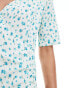 Vero Moda Tall wrap front mini dress in light blue floral