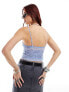 Фото #3 товара Free People lace overlay cropped cami bralet in astral blue