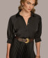 ფოტო #6 პროდუქტის Women's Belted Pleat-Skirt A-Line Dress