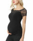 ფოტო #2 პროდუქტის Maternity Lace Shoulder Ruched Top