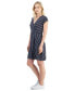 Фото #3 товара Women's Striped Short-Sleeve Surplice-Neck Dress