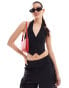 Фото #1 товара Miss Selfridge halter backless waistcoat co ord in black