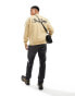 Sean John retro sweatshirt in beige with chest and back script print