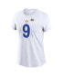 ფოტო #3 პროდუქტის Women's Matthew Stafford White Los Angeles Rams Super Bowl LVI Bound Name and Number T-shirt