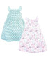Фото #1 товара Baby Girls Sleeveless Cotton Dresses 2pk, Sea Shells