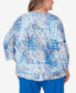 Фото #2 товара Plus Size Neptune Beach Seashell Embellished Top with Necklace