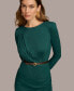 ფოტო #4 პროდუქტის Women's Boat-Neck Side-Shirred Dress