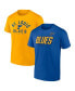 Фото #1 товара Men's Blue, Gold St. Louis Blues Wordmark Two-Pack T-shirt Set