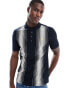 Фото #1 товара Fred Perry polo shirt in navy with vertical ombre stripes