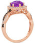 Grape Amethyst (1-3/4 ct. t.w.) & Diamond (3/8 ct. t.w.) Halo Twist Ring in 14k Rose Gold (Also in Deep Sea Blue Topaz)