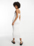 Фото #2 товара ASOS DESIGN Tall knitted bandeau midi dress in white