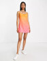 ASOS DESIGN strappy mini dress in pink ombre