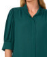 Women's 3/4-Sleeve Collared Button Down Blouse