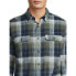 Фото #5 товара George Flannel Shirt Men's Size XS Blue Cove Plaid Cotton Blend Button-Up Collar