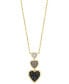 ფოტო #1 პროდუქტის EFFY® Multicolor Diamond Triple Heart Drop Pendant Necklace (3/8 ct. t.w.) in 14k Gold, 17" + 1" extender