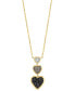 Фото #1 товара EFFY Collection eFFY® Multicolor Diamond Triple Heart Drop Pendant Necklace (3/8 ct. t.w.) in 14k Gold, 17" + 1" extender