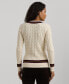 Фото #2 товара Women's Cable-Knit Cotton Cricket Sweater