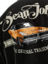 Sean John script t-shirt in black with retro car back print