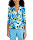 Women's Linen-Blend Shawl-Collar Button-Front Blazer
