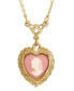 ფოტო #2 პროდუქტის Resin Pink Cameo Heart Necklace