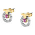 Elegant bicolor earrings with zircons T-Logo TJAXC60