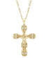 ფოტო #1 პროდუქტის Men's Ornately-Finished Crucifix 22" Pendant Necklace in 10k Gold