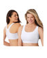 ფოტო #1 პროდუქტის Plus Size Wireless Sport Bra 2-Pack