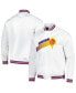 ფოტო #1 პროდუქტის Men's White Phoenix Suns Hardwood Classics Throwback Wordmark Raglan Full-Snap Jacket