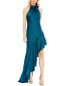 Фото #1 товара Mac Duggal Halter Neck Ruffled Asymmetrical Gown Women's