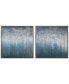 Фото #1 товара Blue Rain Textured Metallic Hand Painted Wall Art Set by Martin Edwards, 36" x 36" x 1.5"