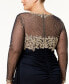 ფოტო #4 პროდუქტის Plus Size Embroidered Illusion Gown