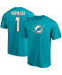 Фото #1 товара Men's Tua Tagovailoa Aqua Miami Dolphins Player Icon Name and Number T-shirt