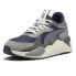 Фото #3 товара Puma RsX Suede Lace Up Mens Blue, Grey Sneakers Athletic Shoes 39117613
