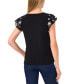 ფოტო #5 პროდუქტის Women's Mixed-Media Double-Ruffle Flutter-Sleeve Knit Top