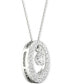 Macy's diamond Orbital Halo Pendant Necklace (1/3 ct. t.w.) in 10k White Gold, 16" + 2" extender